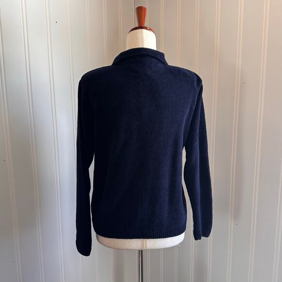 Vintage 90s/Y2K Blue Twee Cardigan Sweater S - Picture 5 of 6